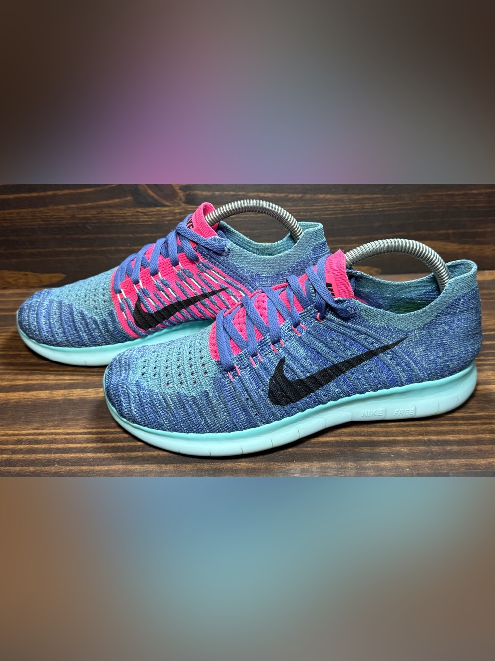 Nike Free Rn Flyknit Women’s Size 8 Shoes Purple Dust Athletic Sneakers